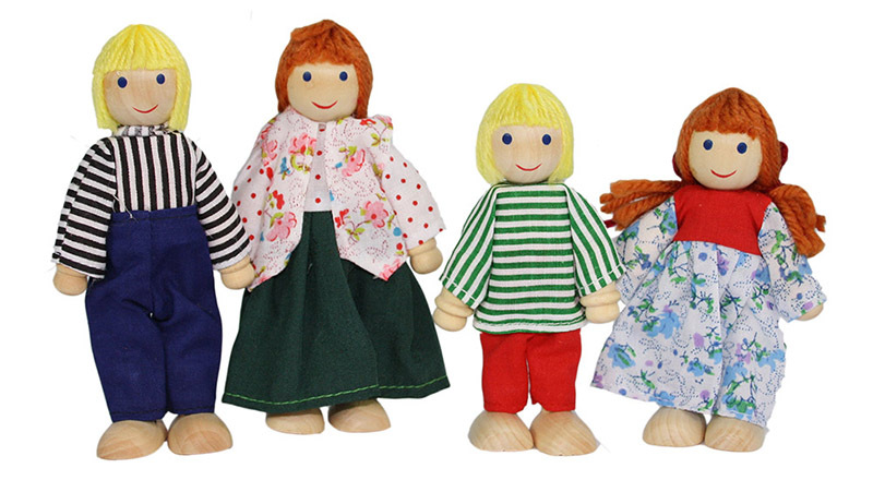 Bendable Doll Families 12cm - European Set of 4