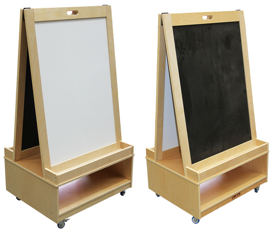 Billy Kidz Double Sided Easel - With Magnetic White & Blackboard 126cmH
