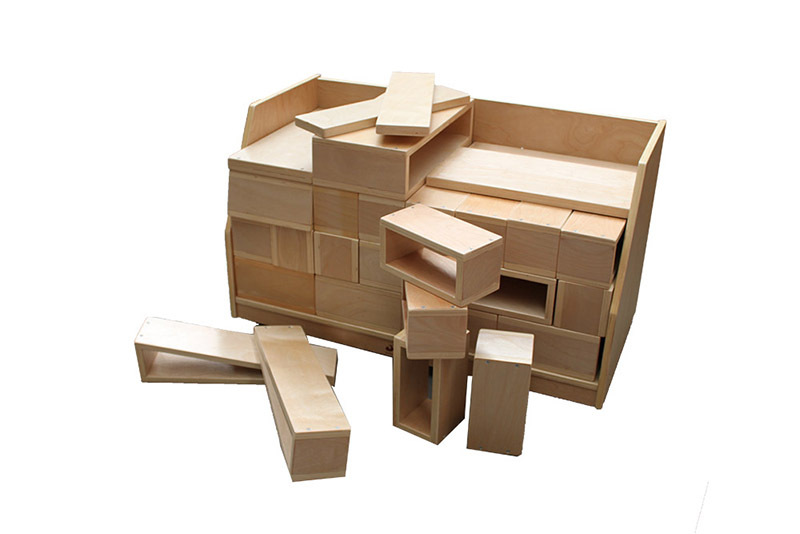 Billy Kidz 36pc Hollow Blocks with Block Storage Cart Set