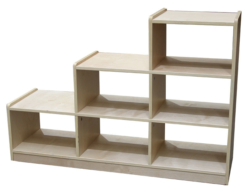 Billy Kidz Birch Medium Ladder Storage Unit 76cmH - 6 Spaces Open Back