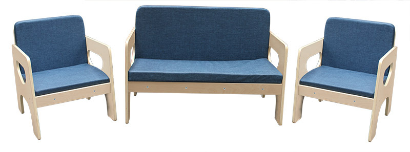 Billy Kidz Wooden Goteborg  3pc Sofa Set - Blue