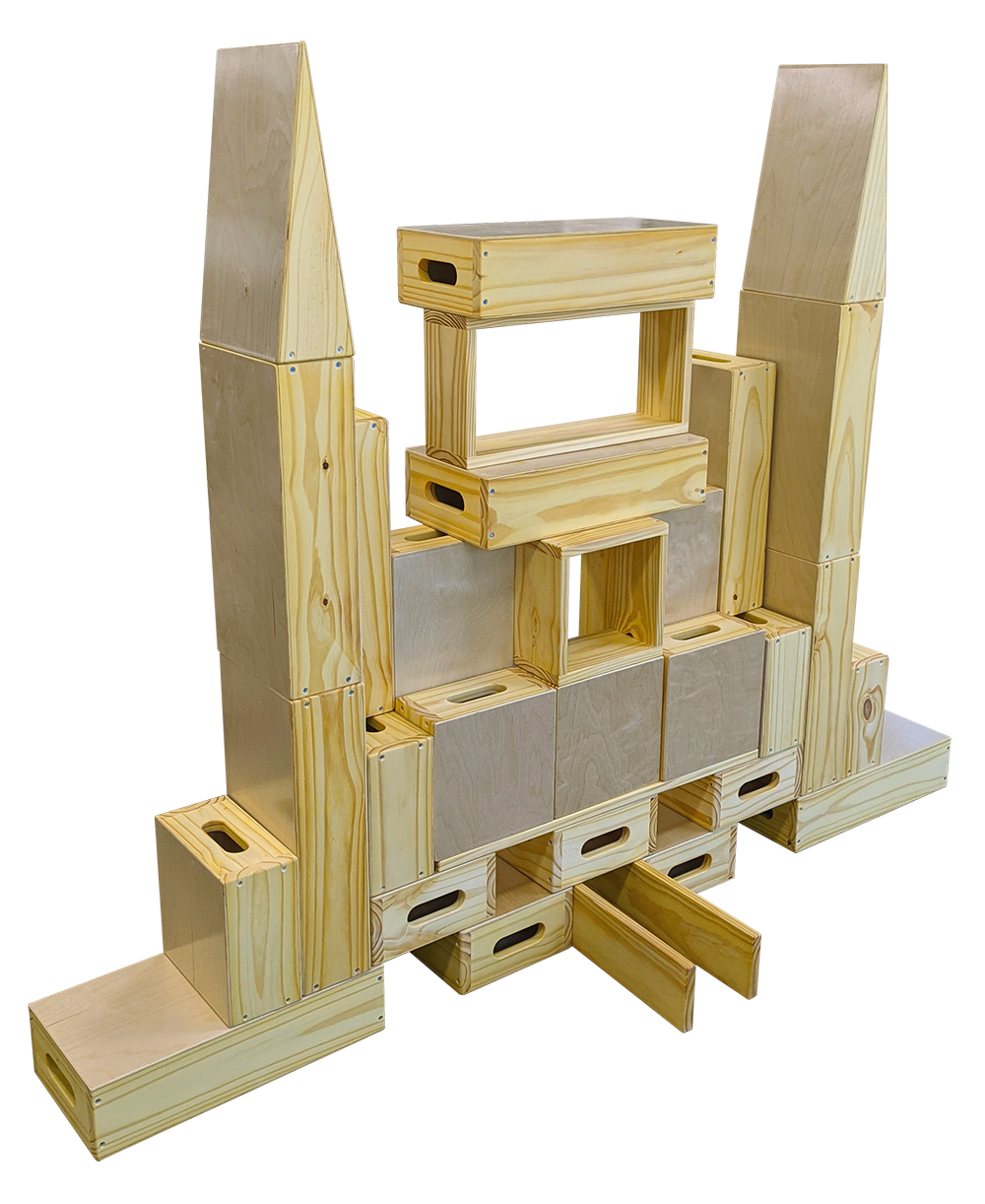 Outdoor Hollow Blocks 9mm Plywood - 34pcs