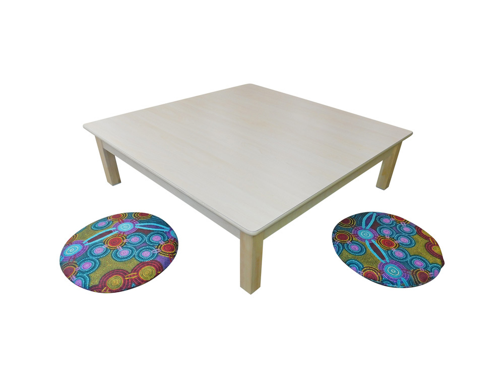 Luca Square Timber Table - Birch - 100 x 100 x 28cmH