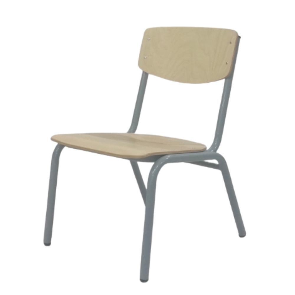 Simple Metal Chair with Timber Seat & Back Rest - 35cm Seat Height - ADULT