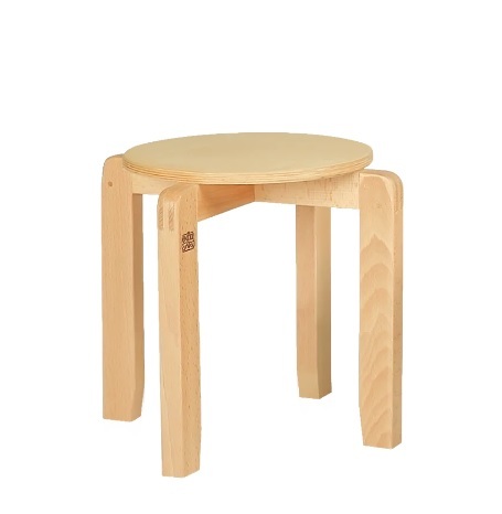 Round Stool - Beech wood frame & birch plywood seat - Seat Height 31cm