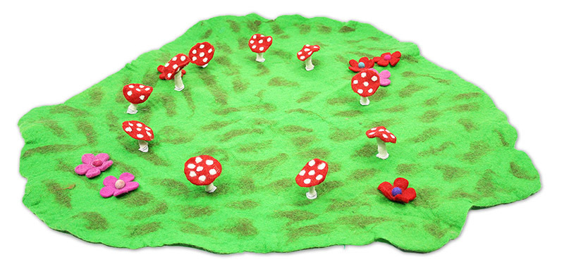 Fairy Felt Rings & Toadstools Mat - Large
