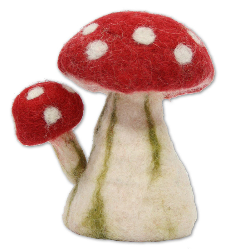 Fairy Felt Double Toadstool - 11.5cmH