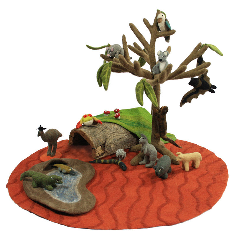 Felt Outback Australia Complete Set - Log Included