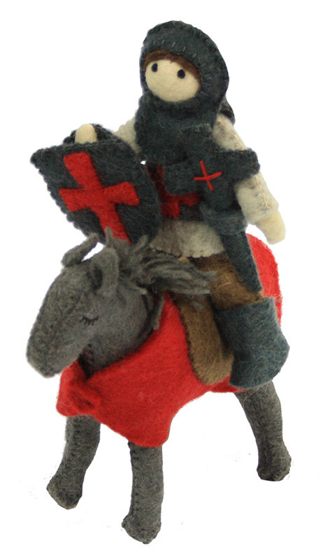 Papoose Felt Knight & Horse - Red