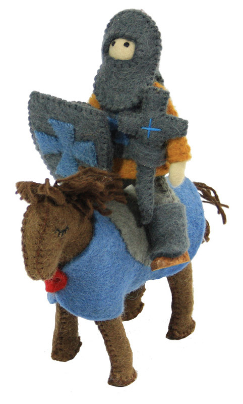 Papoose Felt Knight & Horse - Blue