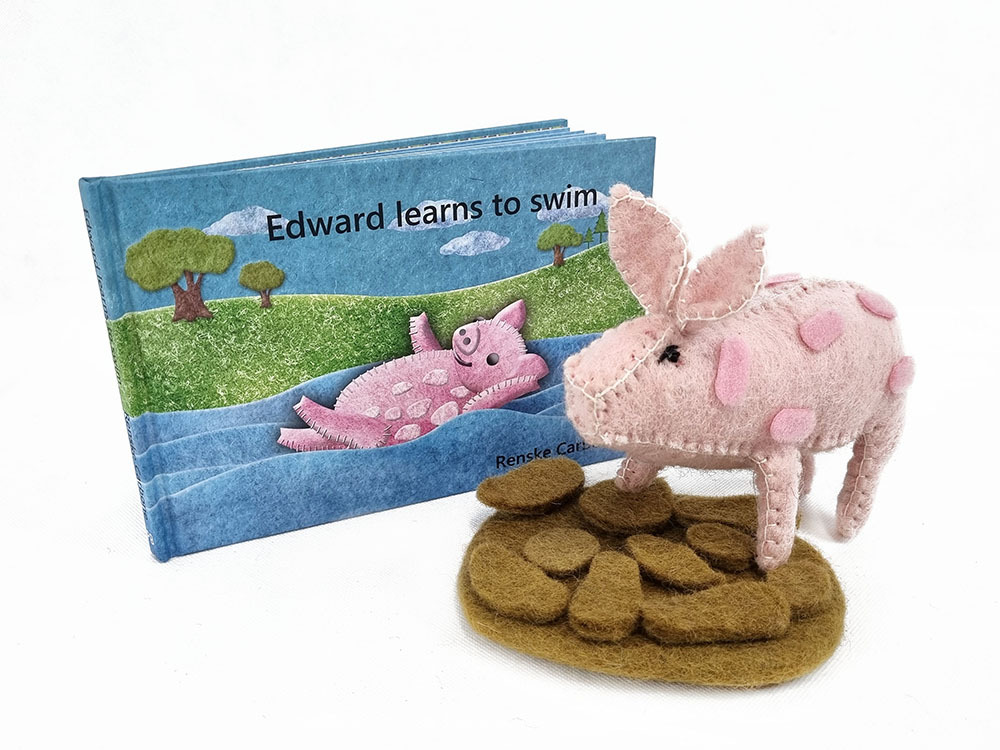 Book & Felt Character - Edward Learns To Swim