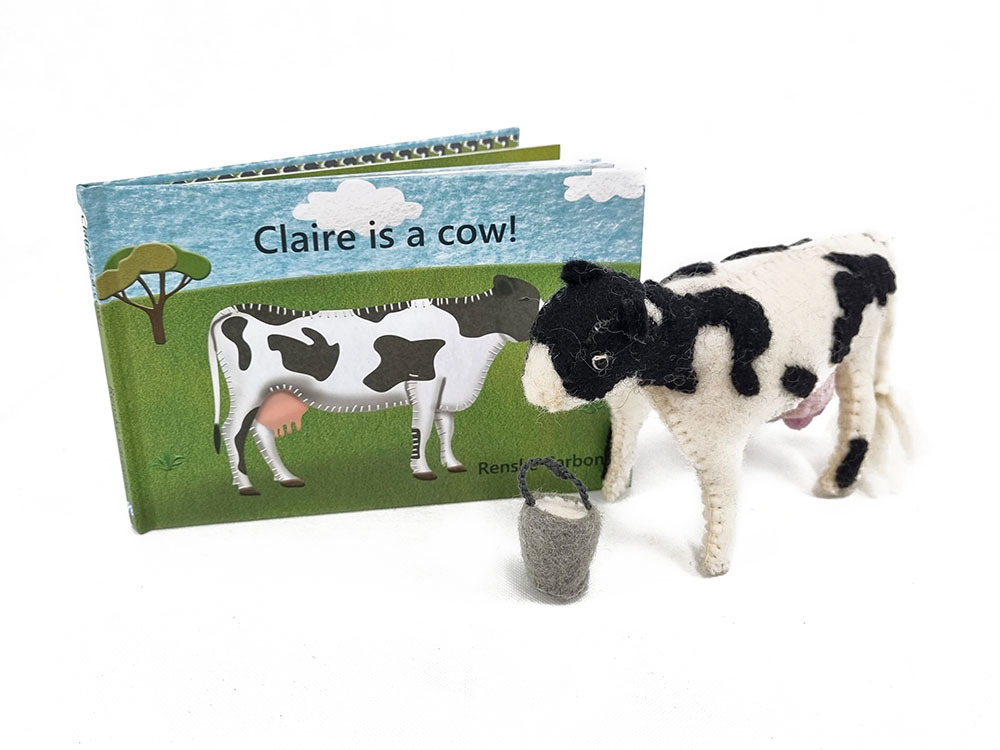 Book & Felt Character - Claire Is A Cow