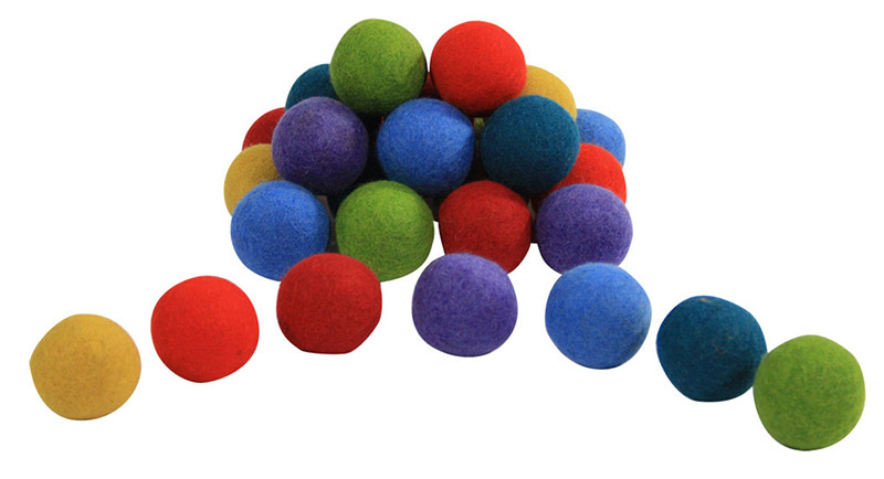 Papoose Felt Rainbow Balls - 5cm 28pcs