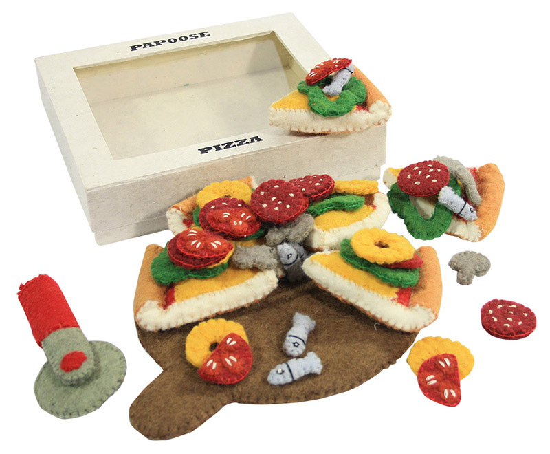 Papoose Felt Pizza With Server, Cutter & Toppings - 44pcs