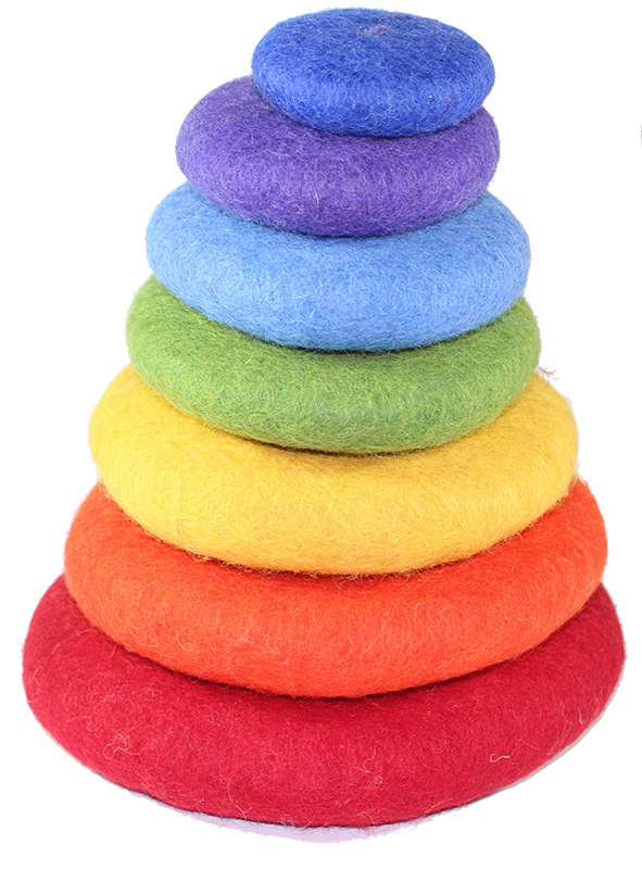 Papoose Felt Stacking Rocks - Rainbow 7pcs