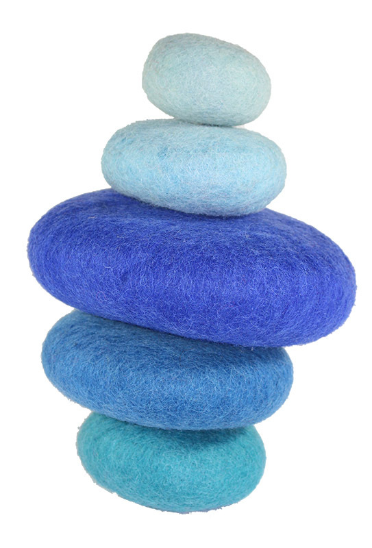 Papoose Felt Stacking Rocks - Blue 5pcs