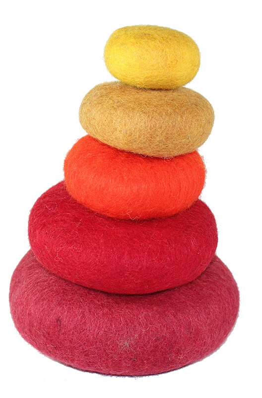 Papoose Felt Stacking Rocks - Fire 5pcs