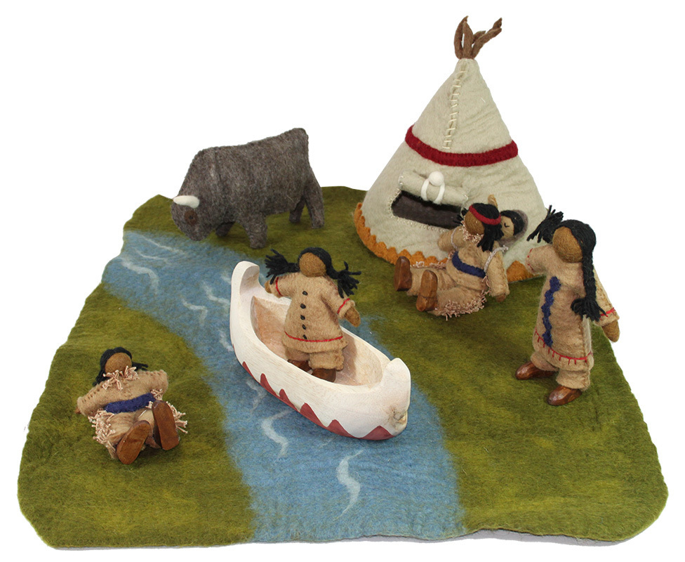 Papoose Felt Native American Village Set 9pcs Papoose Toys