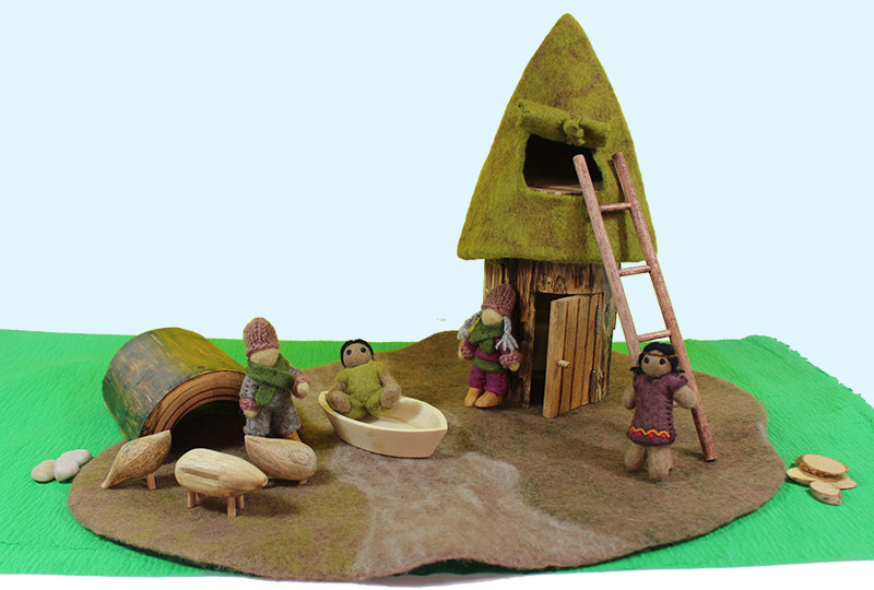 Natural Woodland & House Scene - Summer House Set 13pcs