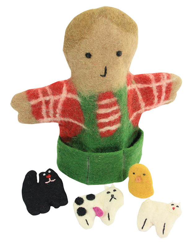 Papoose Felt Hand & Finger Puppet Set - Old MacDonald