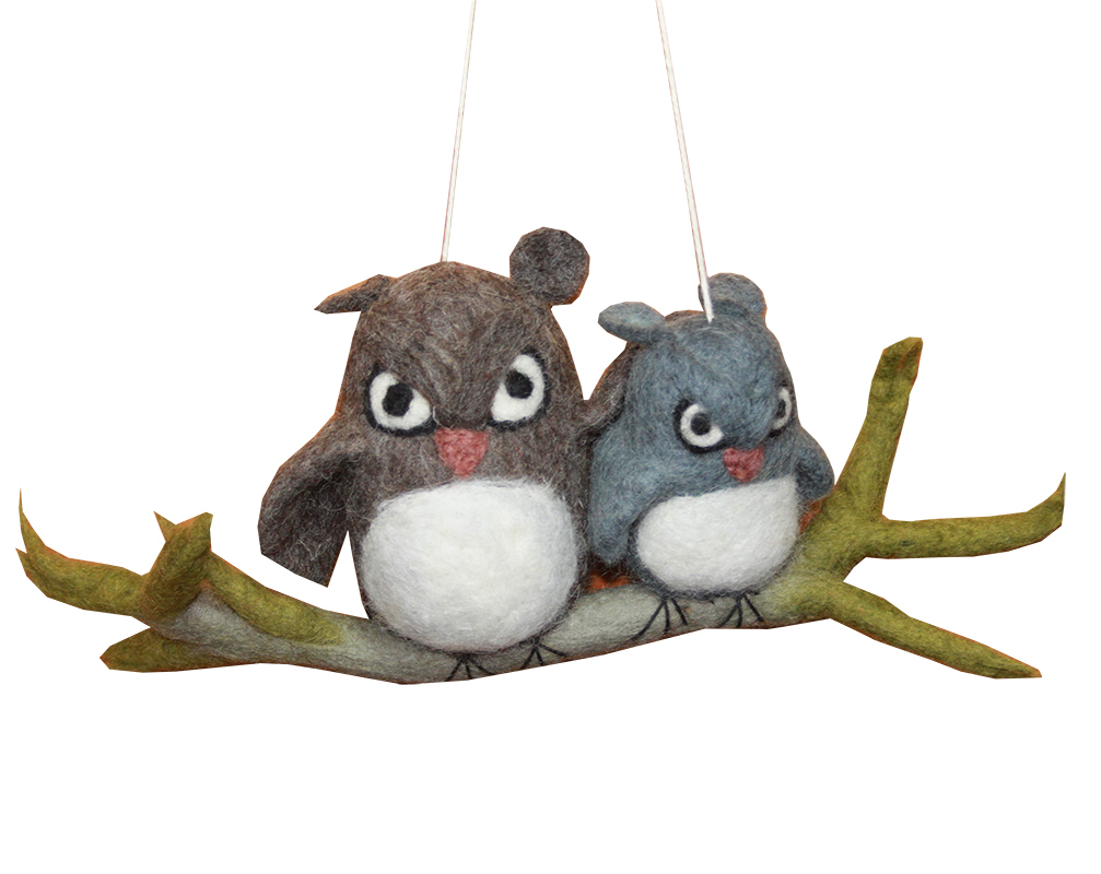 Felt Hanging Branch - Owl Mama & Baby