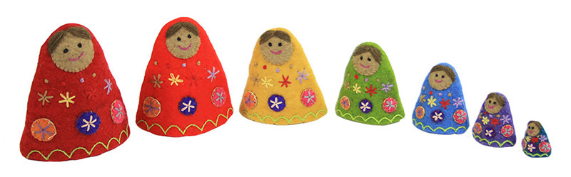 Felt Babushka Dolls - Set of 7