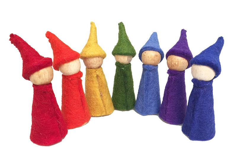 Papoose Felt Rainbow Gnomes - 7pcs