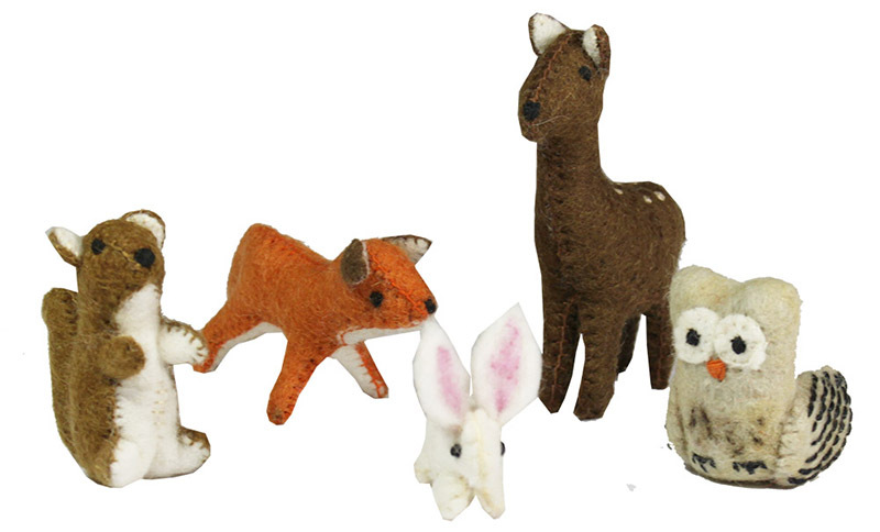 Papoose Felt Woodland Animals - 5pcs - Papoose Toys