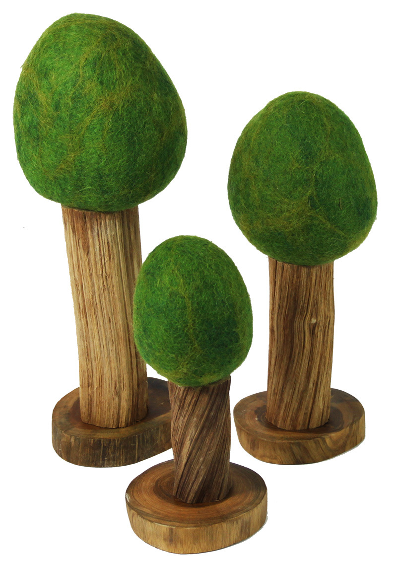 Felt Wooden Trees - Summer 3pcs