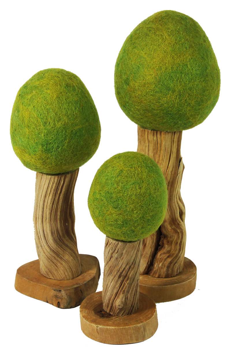 Felt Wooden Trees - Spring - 3pcs