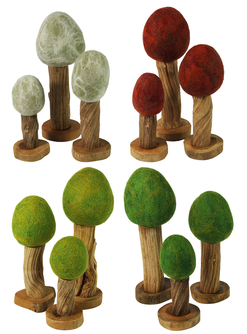 Felt Wooden Trees - Four Seasons Set 12pcs