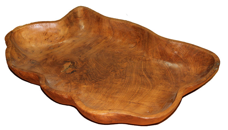 Papoose Natural Teak Hand Carved Wooden Tray - Each