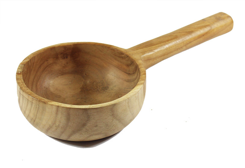 Natural Teak Water Scoop or Saucepan - 32cm