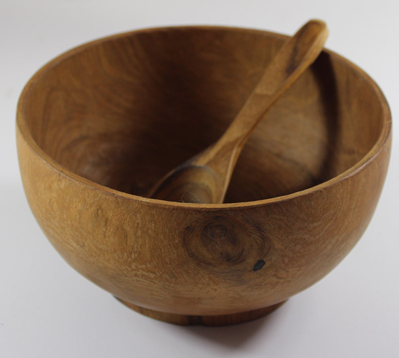 Papoose Natural Teak Mixing Bowl & Spoon
