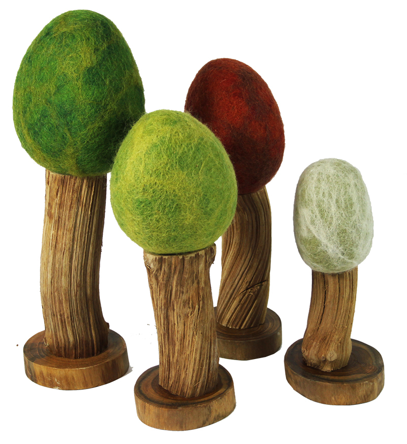 Felt Wooden Trees - Seasonal Set 4pcs