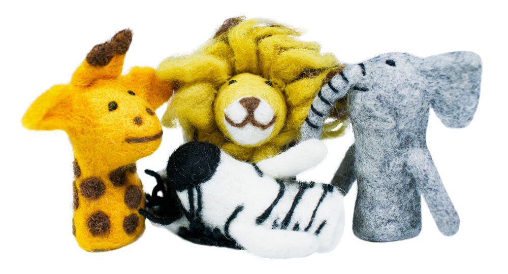 Papoose Felt Finger Puppets - African Animals