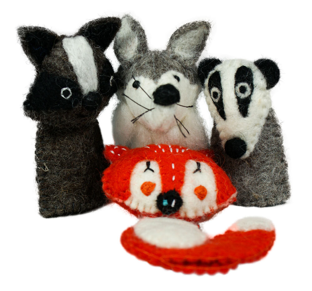 Papoose Felt Finger Puppets - Woodland Animals