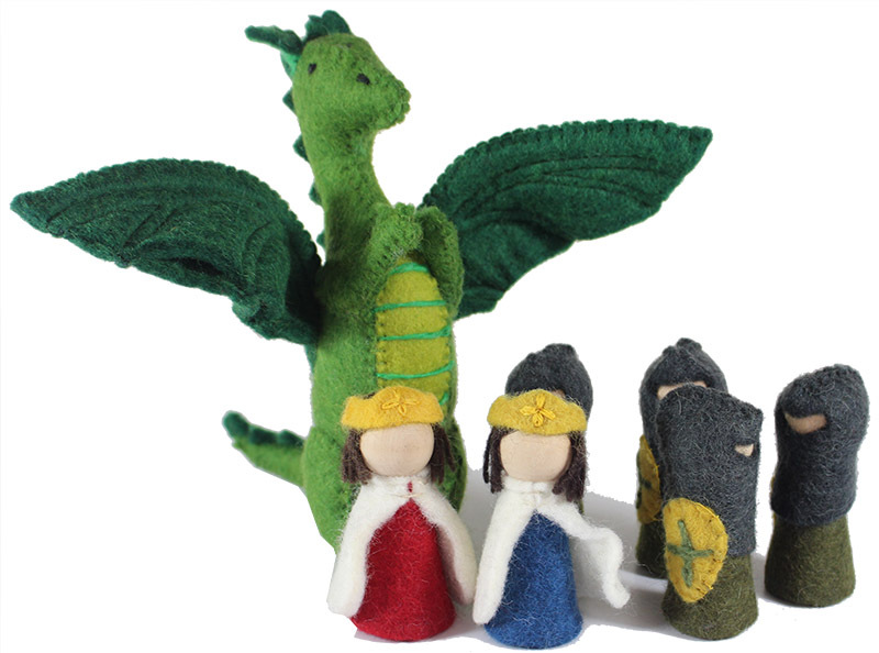 Papoose Felt & Wooden Knight's Castle Characters - 7pcs