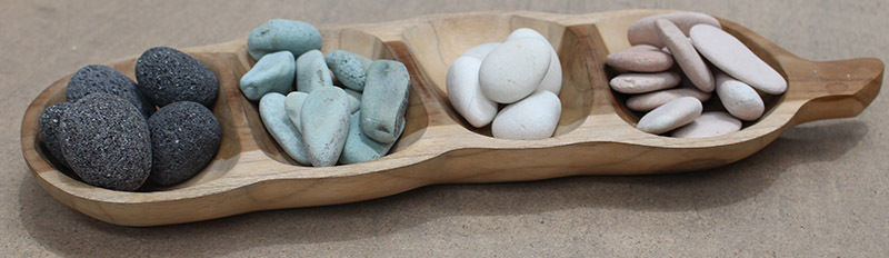 Papoose Tamarind Tray & Flores Island Sensory Stone Assorted Set