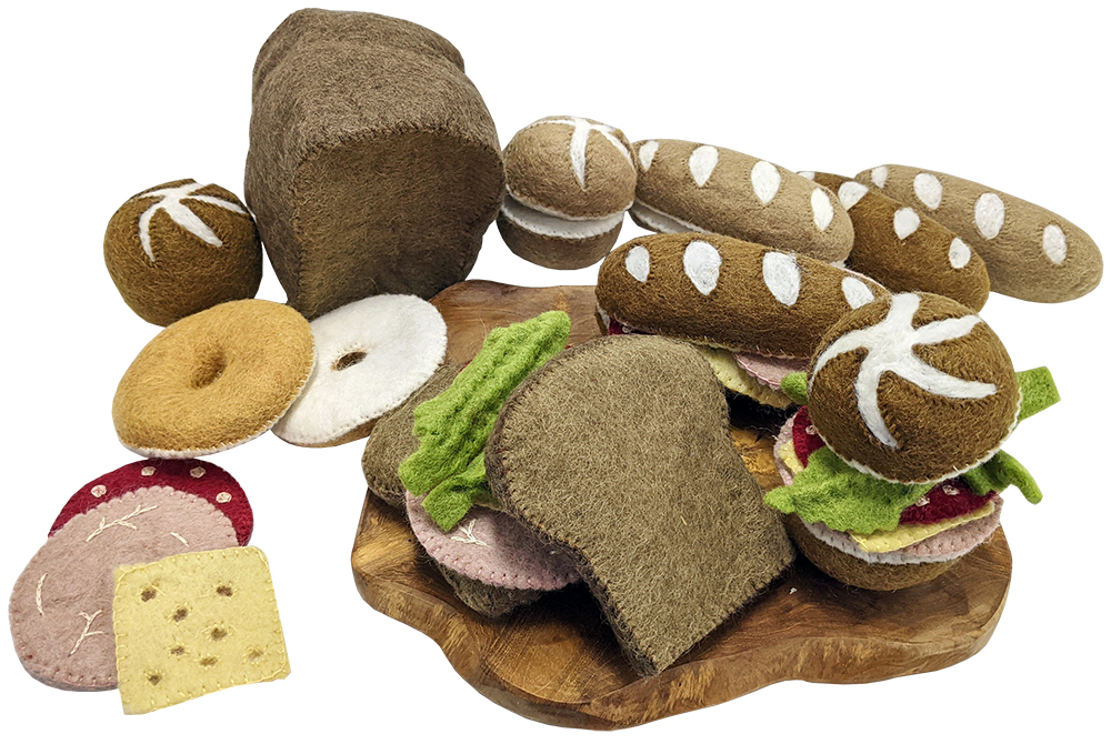 Papoose Felt Food Bread & Sandwich Toppings Set With Board