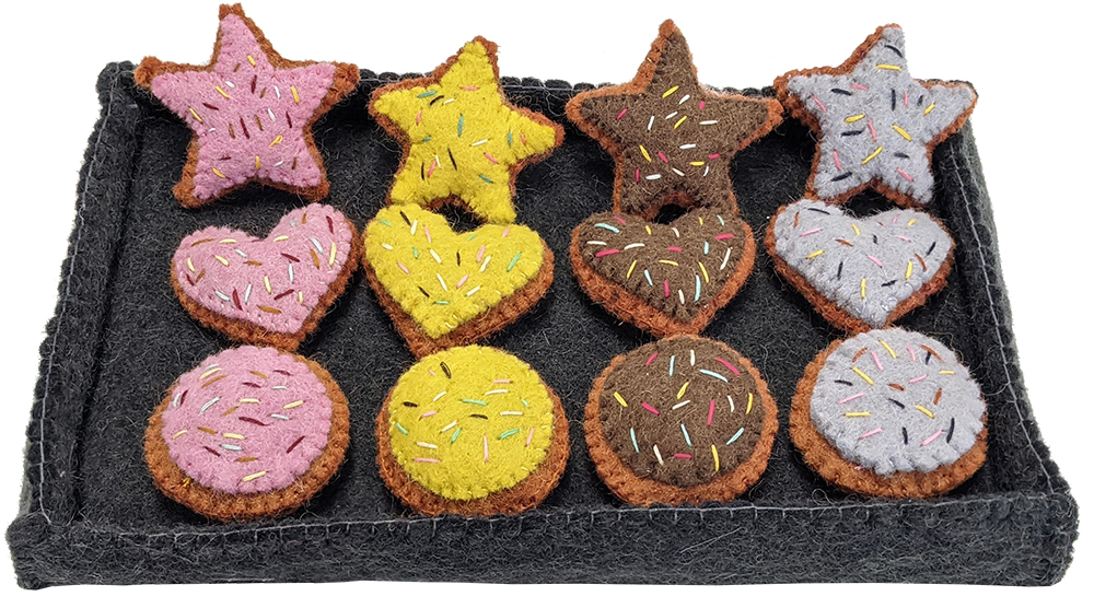 Papoose Felt Biscuits in a Tray - 13pcs