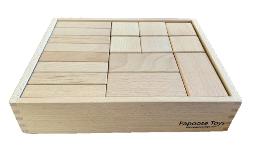 Papoose Mixed Wood Blocks Set -30pcs