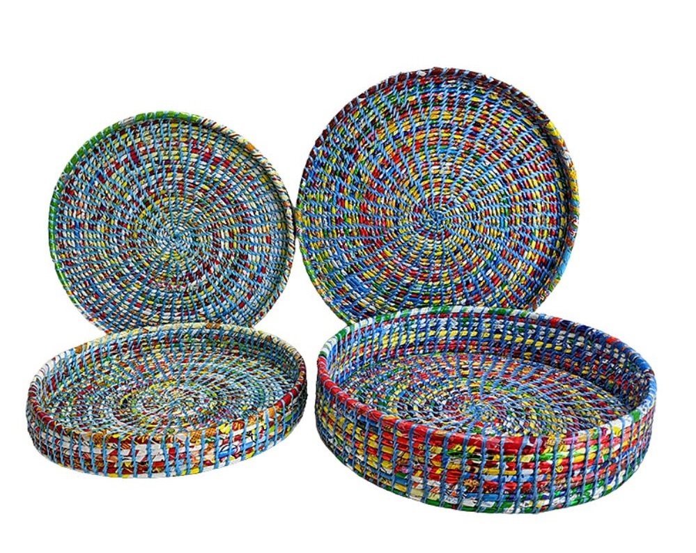 Spiral Trays & Lids Set BLUE - 4pcs