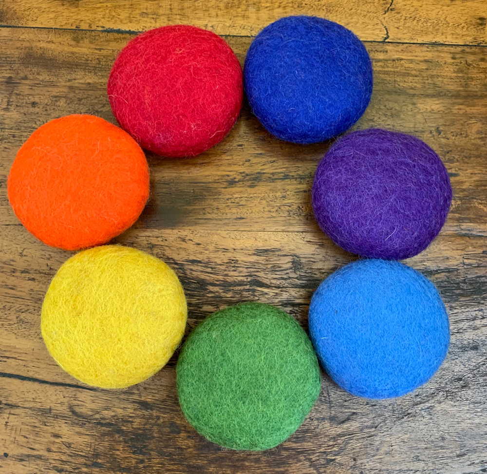 Rainbow Felt Coins - 7pcs