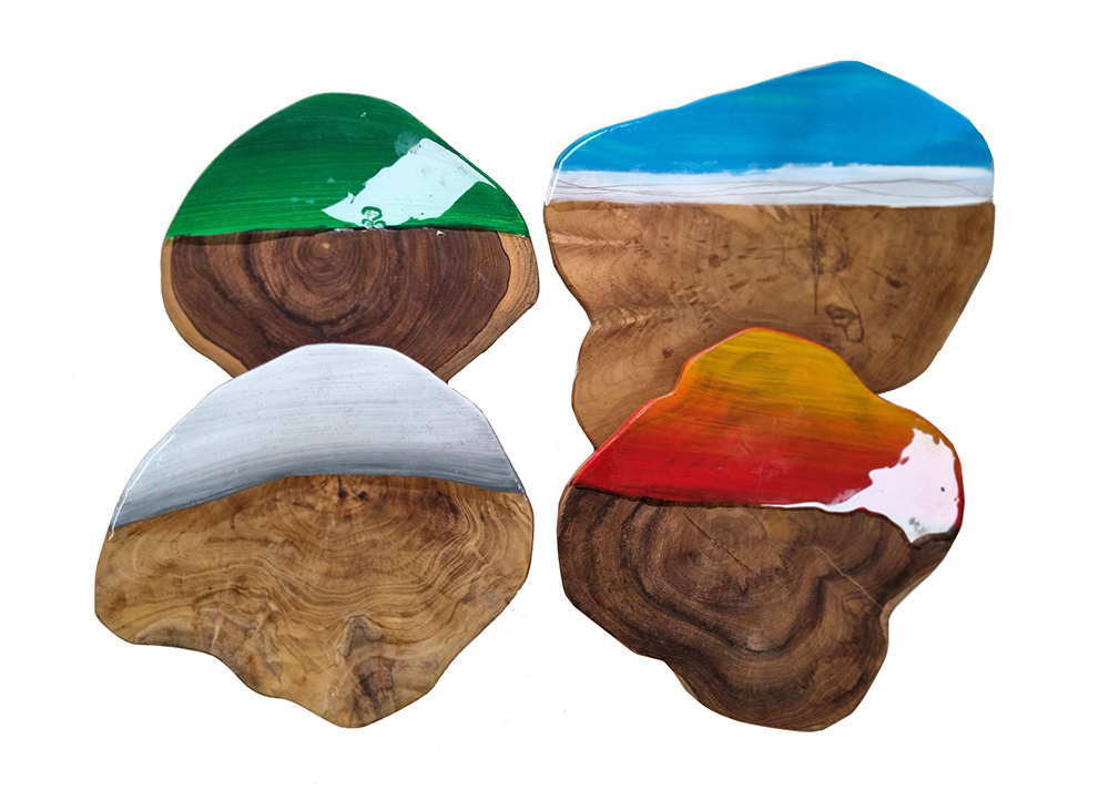 Resin Wood Slices - 4pcs