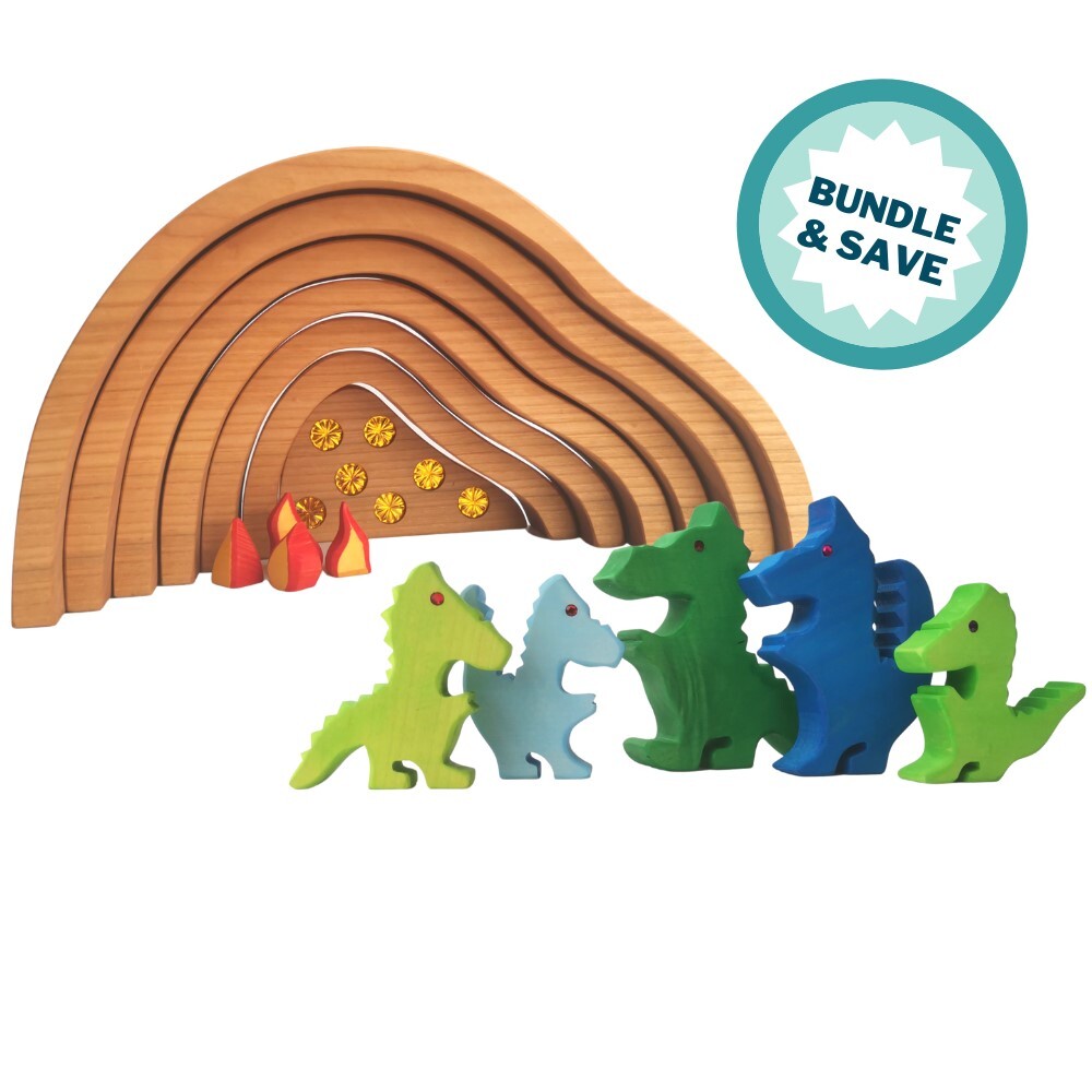 *Bauspiel Dragon's Lair With Dragons - 16pc