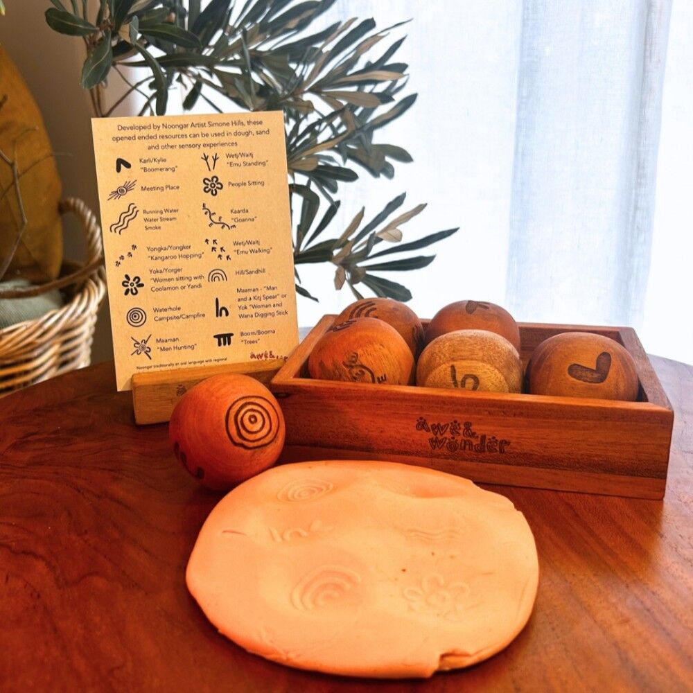 Aboriginal Noongar Symbol Dough Rolling Balls - By Simone Hills