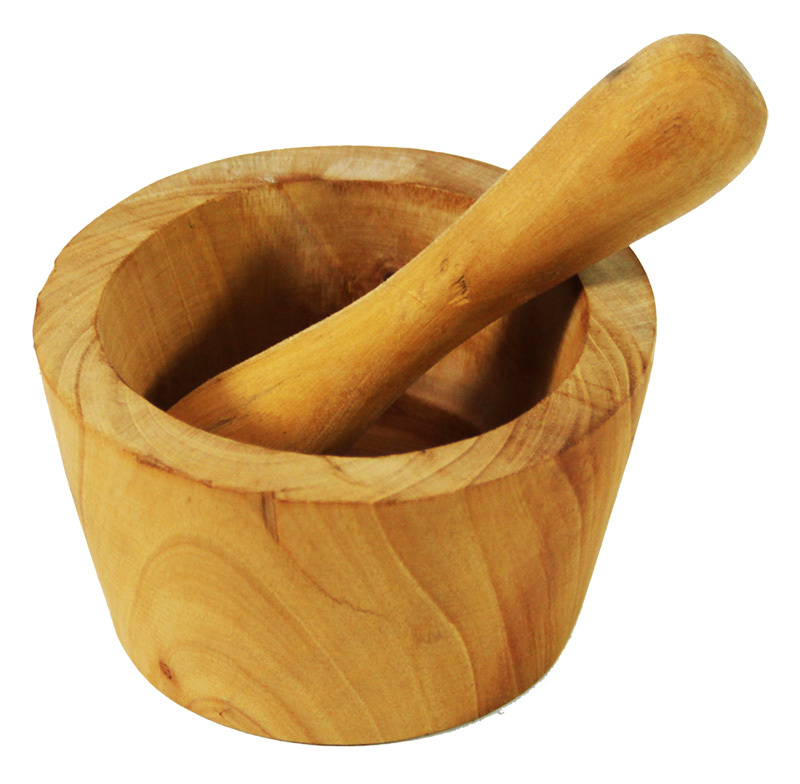 Wooden Mortar & Pestle - Large 12 x 7cmH