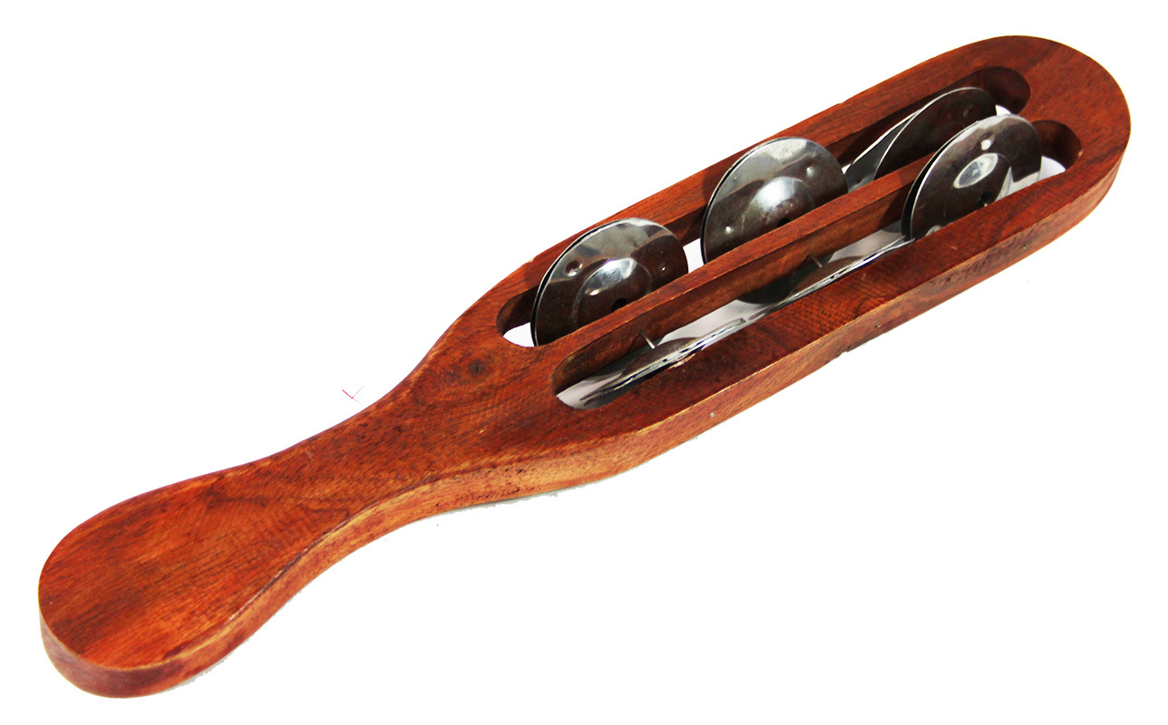 Wooden Hand Tambourine - 30cm