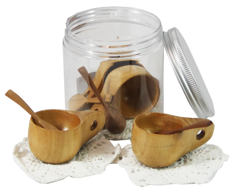 Wooden Tea Set for Four - In Portable Play Jar
